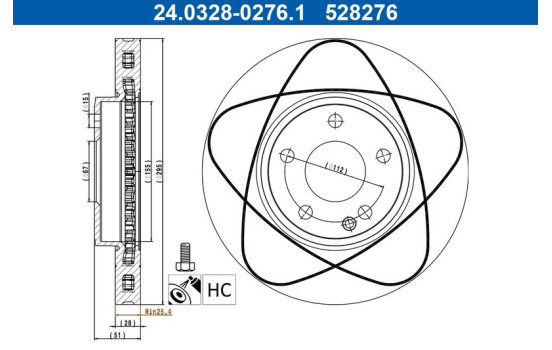 Disque de frein 24.0328-0276.1 ATE