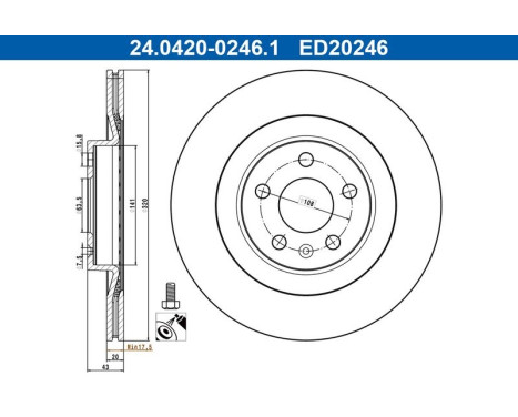Disque de frein 24.0420-0246.1 ATE