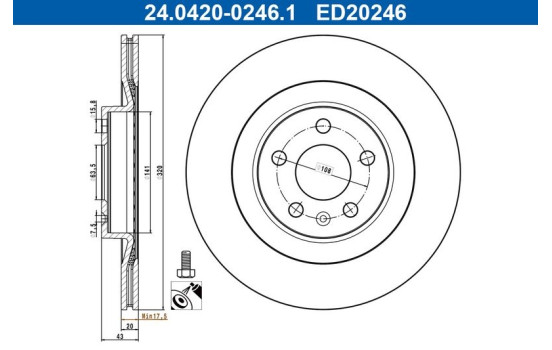 Disque de frein 24.0420-0246.1 ATE