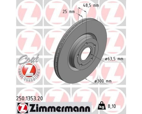 Disque de frein 250.1353.20 Zimmermann