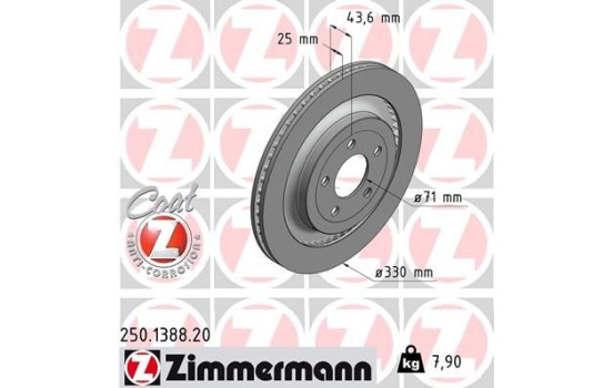 Disque de frein 250.1388.20 Zimmermann