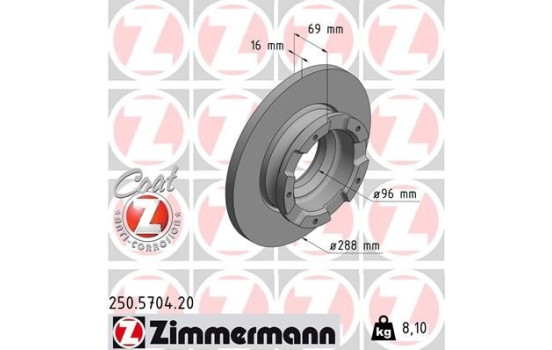 Disque de frein 250.5704.20 Zimmermann