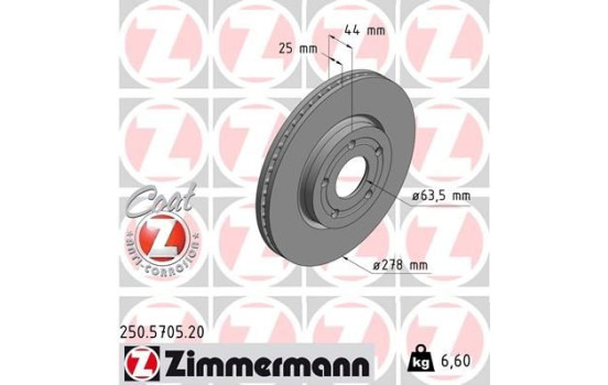 Disque de frein 250.5705.20 Zimmermann