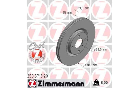 Disque de frein 250.5713.20 Zimmermann