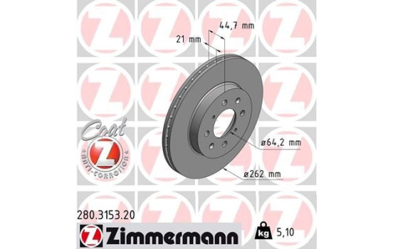 Disque de frein 280.3153.20 Zimmermann