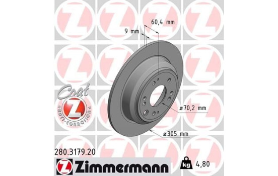 Disque de frein 280.3179.20 Zimmermann
