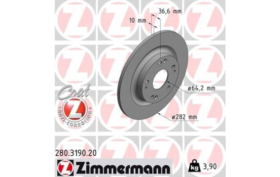 Disque de frein 280.3190.20 Zimmermann