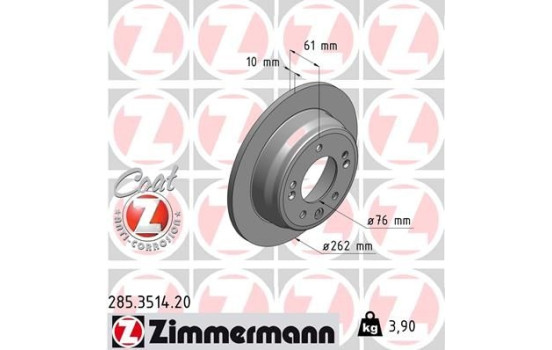 Disque de frein 285.3514.20 Zimmermann