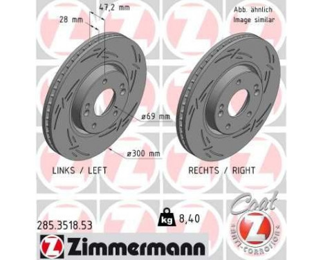 Disque de frein 285.3518.53 Zimmermann, Image 2