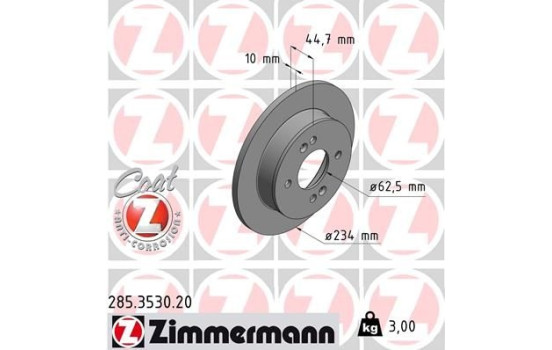 Disque de frein 285.3530.20 Zimmermann