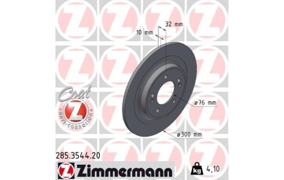 Disque de frein 285.3544.20 Zimmermann