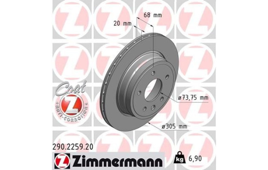 Disque de frein 290.2259.20 Zimmermann