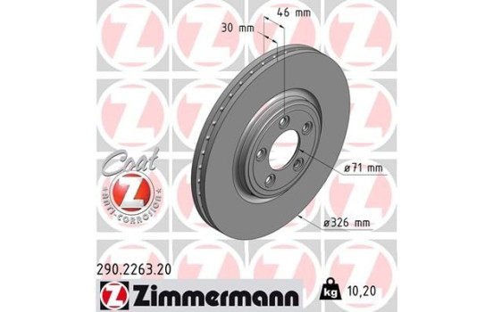 Disque de frein 290.2263.20 Zimmermann
