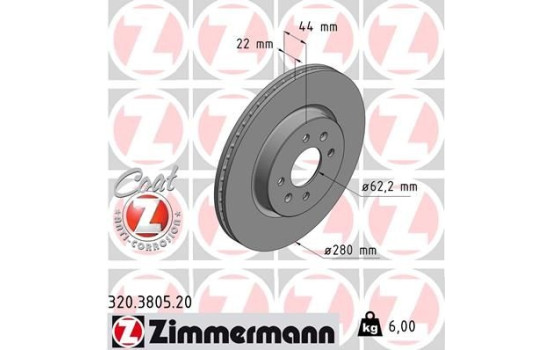 Disque de frein 320.3805.20 Zimmermann