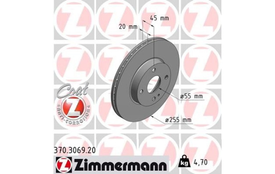 Disque de frein 370.3069.20 Zimmermann