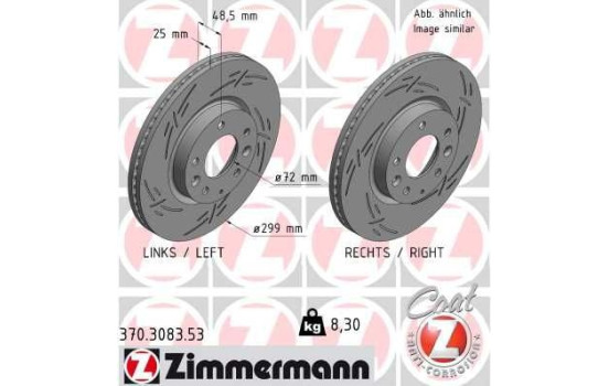 Disque de frein 370.3083.53 Zimmermann, Image 2