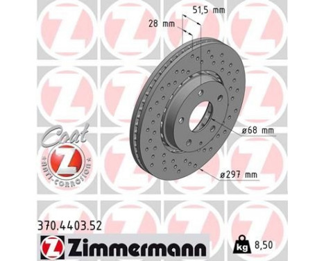 Disque de frein 370.4403.52 Zimmermann, Image 2