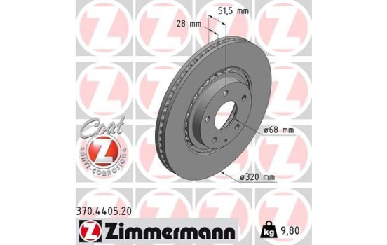 Disque de frein 370.4405.20 Zimmermann