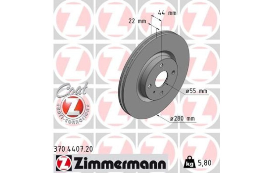 Disque de frein 370.4407.20 Zimmermann