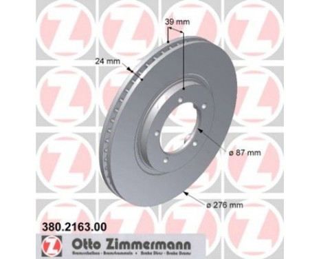 Disque de frein 380.2163.00 Zimmermann