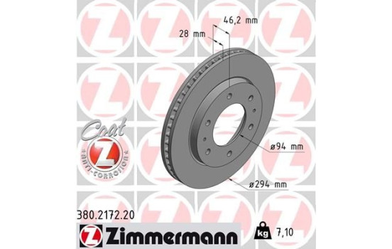 Disque de frein 380.2172.20 Zimmermann