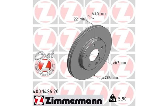 Disque de frein 400.1426.20 Zimmermann