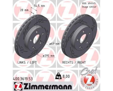 Disque de frein 400.3619.53 Zimmermann, Image 2