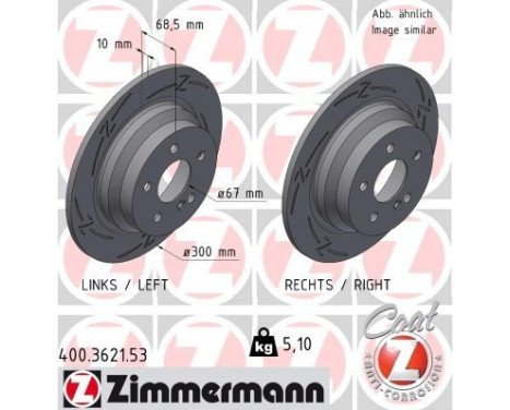 Disque de frein 400.3621.53 Zimmermann, Image 2