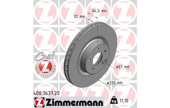 Disque de frein 400.3637.20 Zimmermann