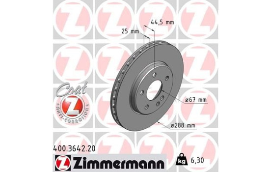 Disque de frein 400.3642.20 Zimmermann