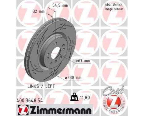 Disque de frein 400.3648.54 Zimmermann, Image 2