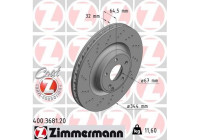 Disque de frein 400.3681.20 Zimmermann