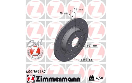 Disque de frein 400.3691.52 Zimmermann