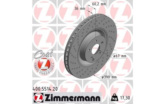 Disque de frein 400.5514.20 Zimmermann