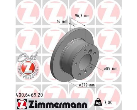 Disque de frein 400.6469.20 Zimmermann, Image 2