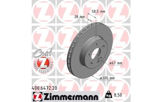 Disque de frein 400.6472.20 Zimmermann