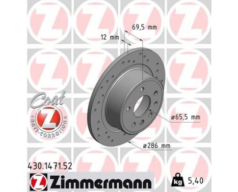 Disque de frein 430.1471.52 Zimmermann, Image 2