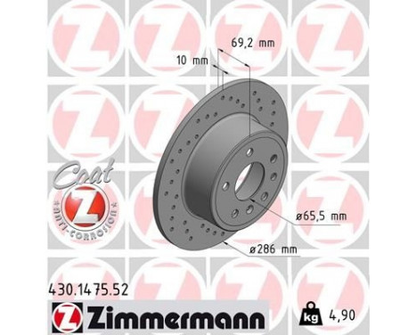 Disque de frein 430.1475.52 Zimmermann, Image 2