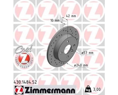 Disque de frein 430.1484.52 Zimmermann, Image 2