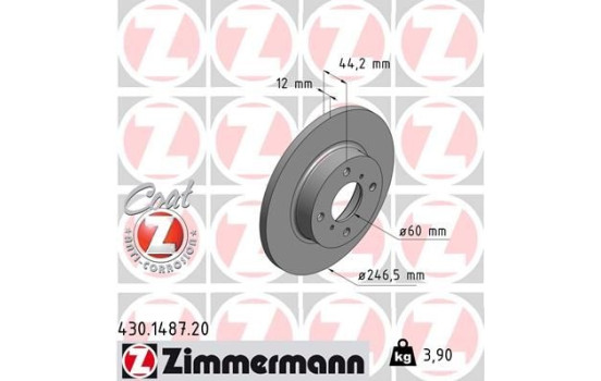 Disque de frein 430.1487.20 Zimmermann