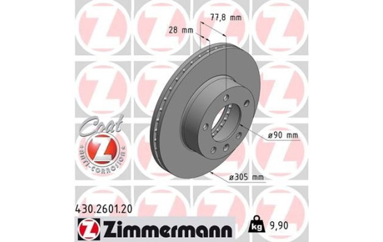 Disque de frein 430.2601.20 Zimmermann