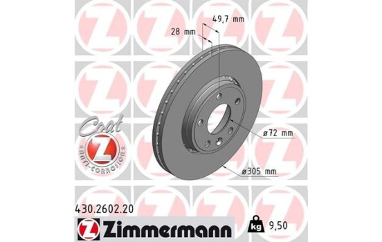 Disque de frein 430.2602.20 Zimmermann