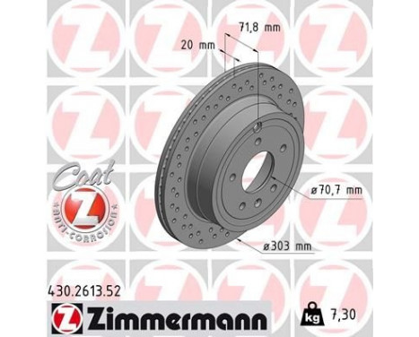 Disque de frein 430.2613.52 Zimmermann, Image 2