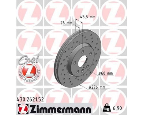 Disque de frein 430.2621.52 Zimmermann, Image 2