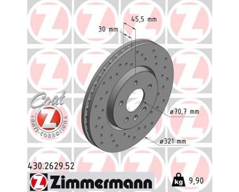 Disque de frein 430.2629.52 Zimmermann, Image 2