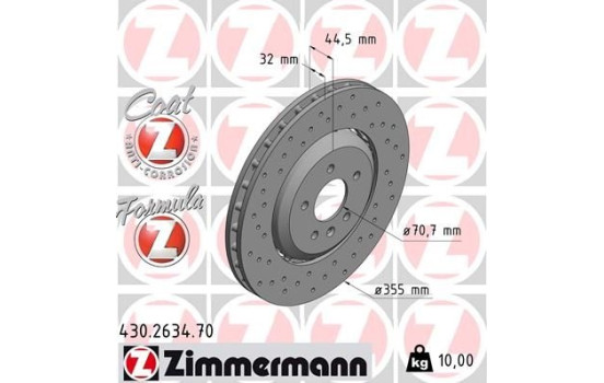 Disque de frein 430.2634.70 Zimmermann