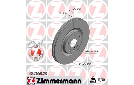 Disque de frein 430.2650.20 Zimmermann