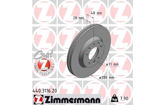 Disque de frein 440.3116.20 Zimmermann