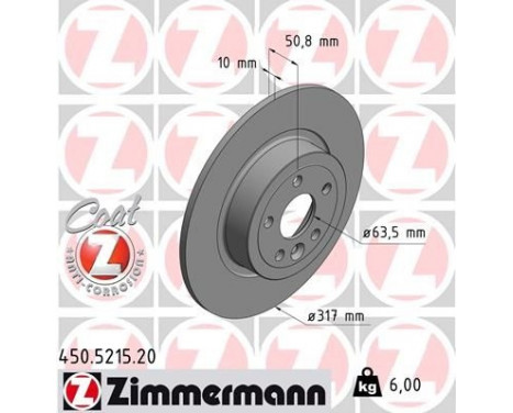 Disque de frein 450.5215.20 Zimmermann, Image 2
