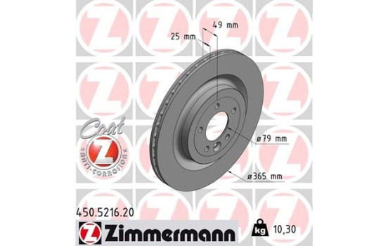 Disque de frein 450.5216.20 Zimmermann
